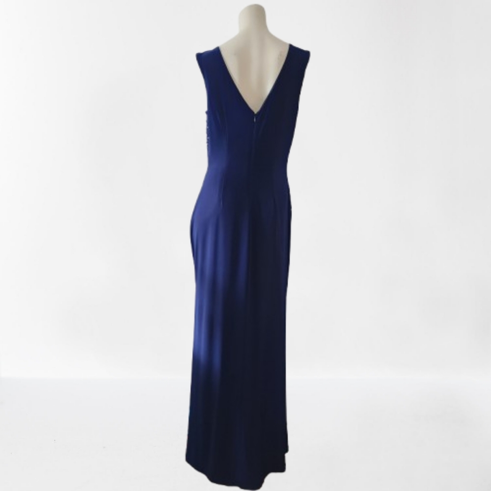 Laundry By Shelli Segal Sleeveless Gown Women's 8 Navy Blue Full Length Dress - Picture 7 of 10